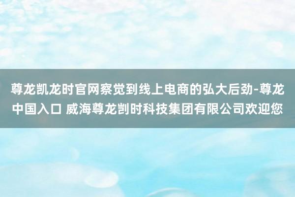 尊龙凯龙时官网察觉到线上电商的弘大后劲-尊龙中国入口 威海尊龙剀时科技集团有限公司欢迎您