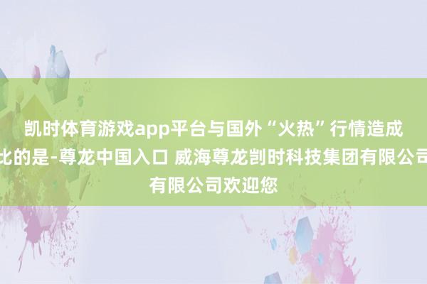 凯时体育游戏app平台　　与国外“火热”行情造成昭着对比的是-尊龙中国入口 威海尊龙剀时科技集团有限公司欢迎您