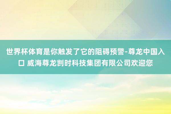 世界杯体育是你触发了它的阻碍预警-尊龙中国入口 威海尊龙剀时科技集团有限公司欢迎您
