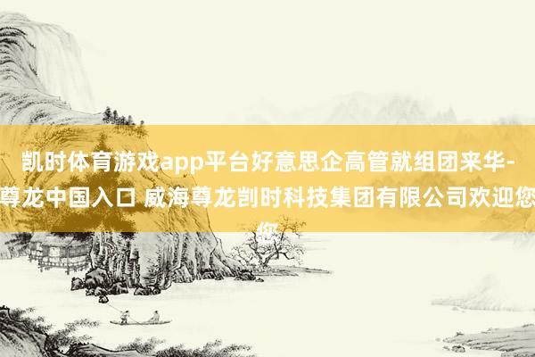 凯时体育游戏app平台好意思企高管就组团来华-尊龙中国入口 威海尊龙剀时科技集团有限公司欢迎您