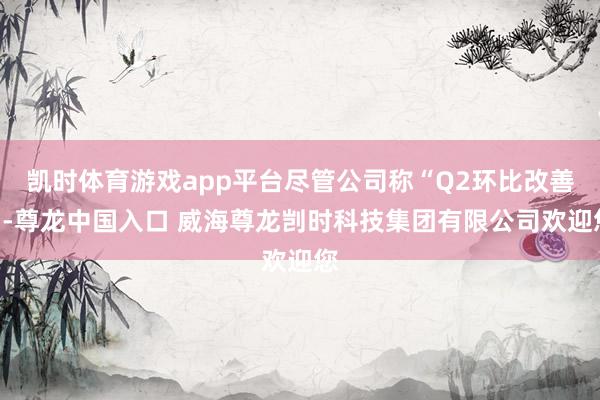 凯时体育游戏app平台尽管公司称“Q2环比改善”-尊龙中国入口 威海尊龙剀时科技集团有限公司欢迎您