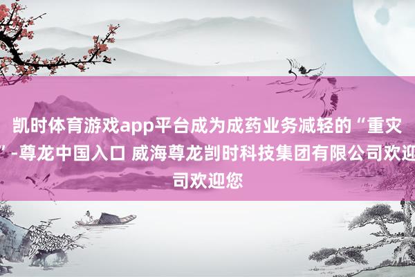 凯时体育游戏app平台成为成药业务减轻的“重灾地”-尊龙中国入口 威海尊龙剀时科技集团有限公司欢迎您