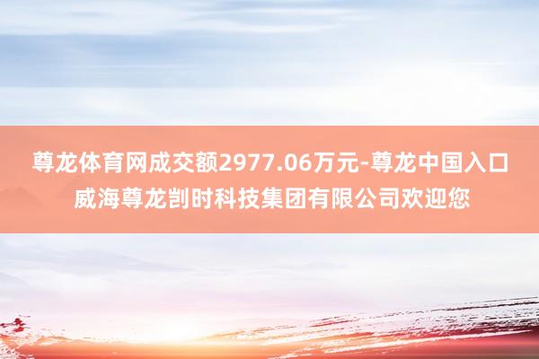 尊龙体育网成交额2977.06万元-尊龙中国入口 威海尊龙剀时科技集团有限公司欢迎您