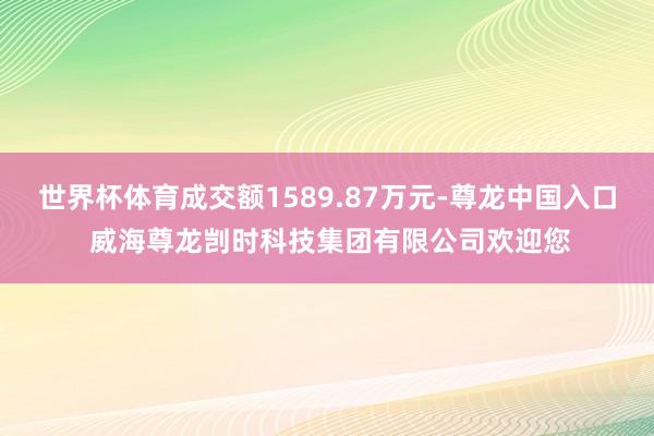 世界杯体育成交额1589.87万元-尊龙中国入口 威海尊龙剀时科技集团有限公司欢迎您
