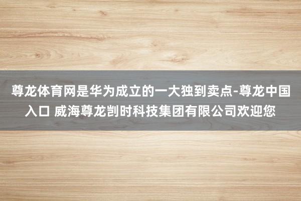尊龙体育网是华为成立的一大独到卖点-尊龙中国入口 威海尊龙剀时科技集团有限公司欢迎您