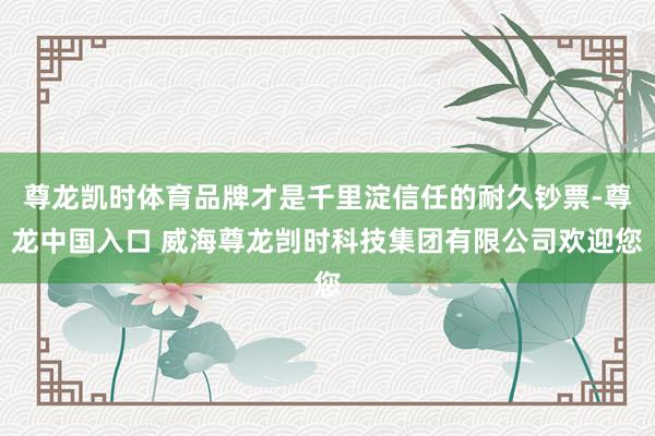 尊龙凯时体育品牌才是千里淀信任的耐久钞票-尊龙中国入口 威海尊龙剀时科技集团有限公司欢迎您