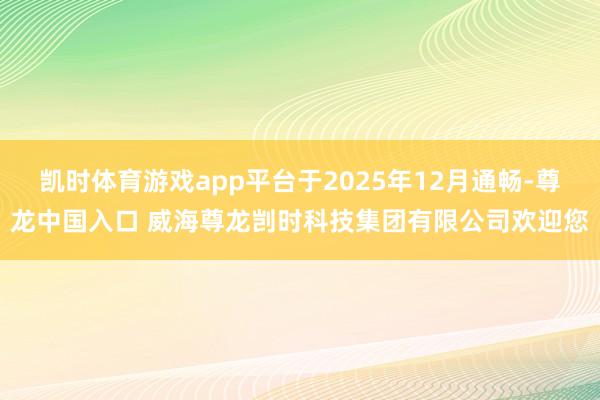 凯时体育游戏app平台于2025年12月通畅-尊龙中国入口 威海尊龙剀时科技集团有限公司欢迎您