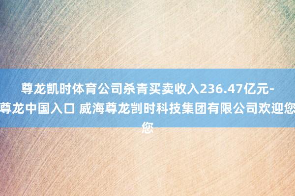 尊龙凯时体育公司杀青买卖收入236.47亿元-尊龙中国入口 威海尊龙剀时科技集团有限公司欢迎您